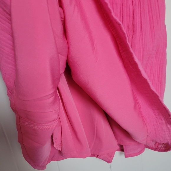 NWT Hollister Flutter Sleeve Smocked Romper Mini Dress Pink V Neck Cotton SM Reg - Picture 6 of 14